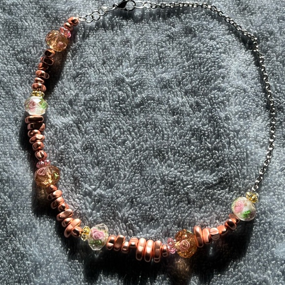 Rose gold beaded necklace - Picture 6 of 7